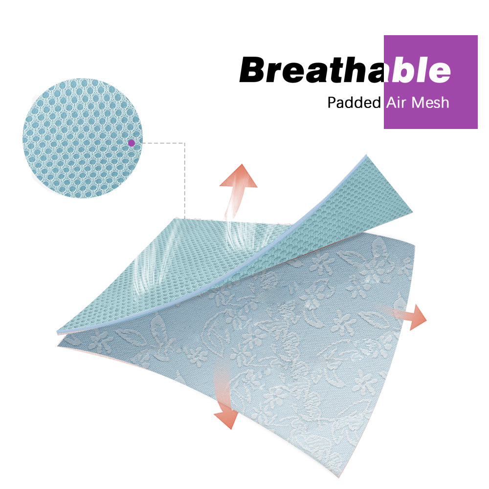 Morning Glory blue  Breathable padded air mesh fabric materila made for dog walking matching set