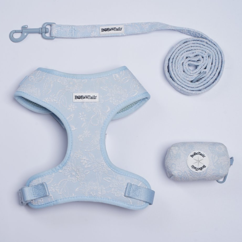 Morning Glory Harness, Leash and Poop Bag Holder Bundle