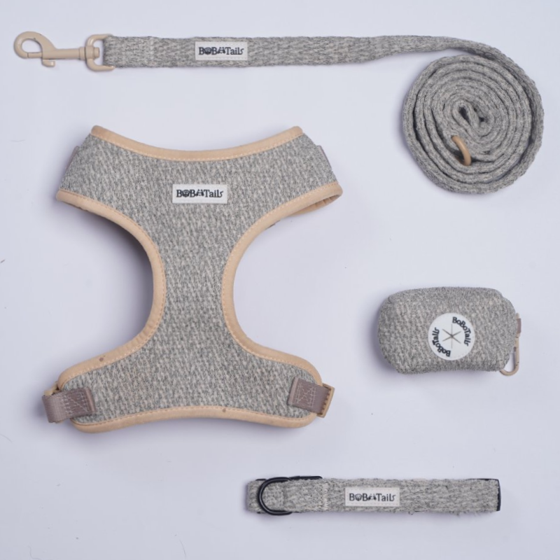 Chunky Knitted Harness, Leash, Collar and Poop Bag Holder Bundle