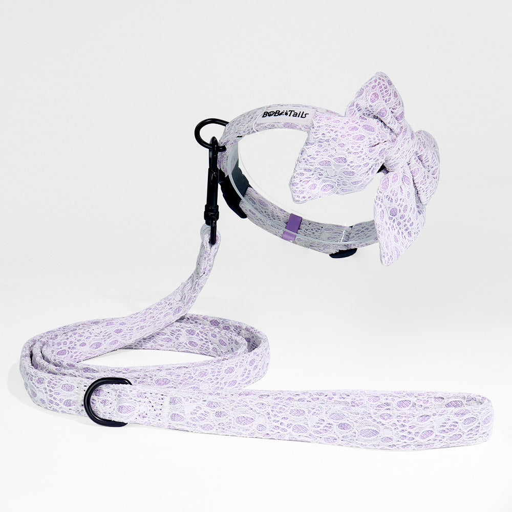 Bobotails Beauty of Lace Dog Leash,2/3/5 FT dog poop bag holder for leash with Comfortable Padded Handl Small and Medium Dogs