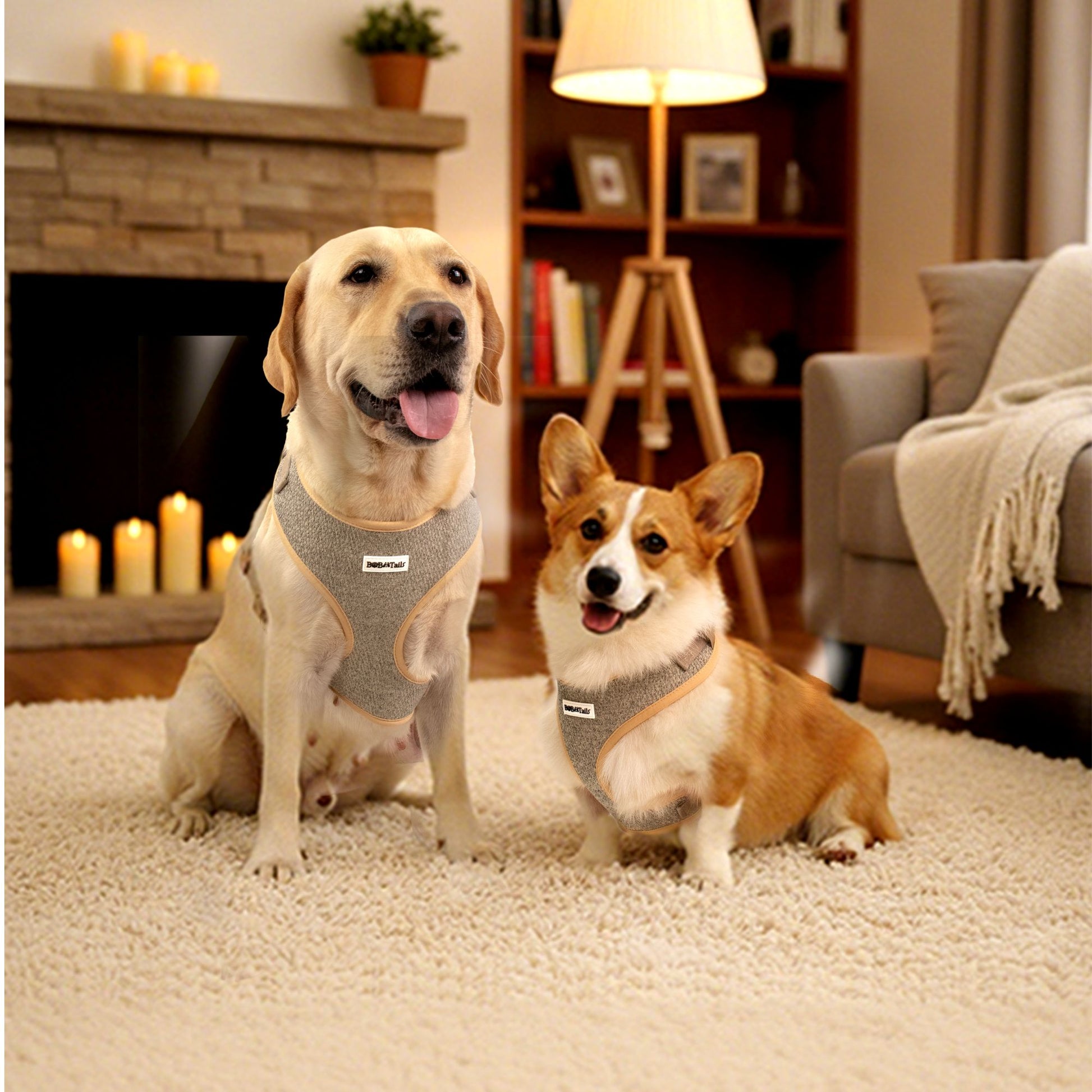 Bobotails chunky knitted no pull dog harness for large size dog Labrador Retriever  and medium size dog corgi