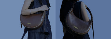 leather crescent shoulder bag for women by Bobotails