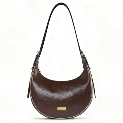 Crescent Shoulder Bag – Elegant Curved Vegan Leather Bag for Stylish Pet Moms