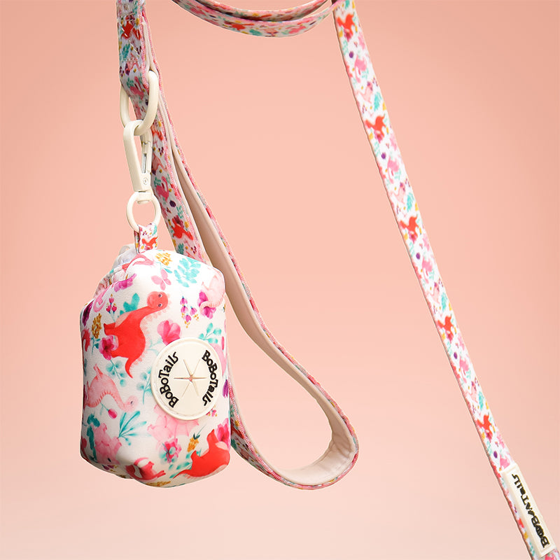  dinosaur printed poop bag dispenser for leash matching the harness and owner accessories for daily dog walks