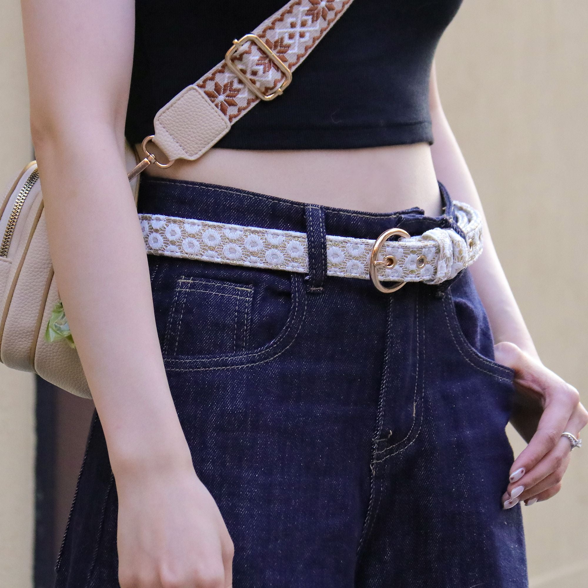 floral brilliance woment's belt matching dog harness and leash set