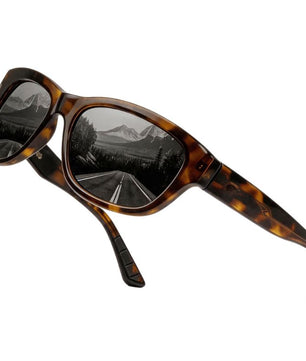 Leopard print retro sunglasses matching dog harness - Bobotails