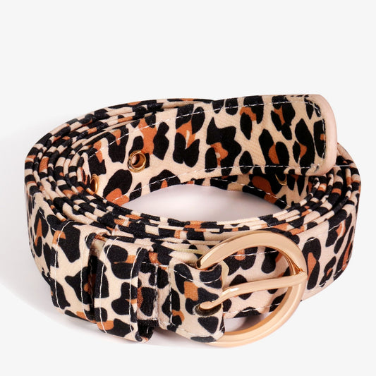 leopard printed women's belt and buckle 
