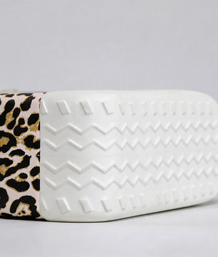 side view leopard beach basket for dog owner beach day