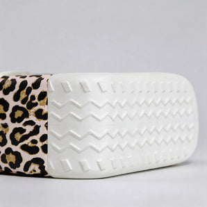 side view leopard beach basket for dog owner beach day
