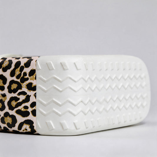 side view leopard beach basket for dog owner beach day
