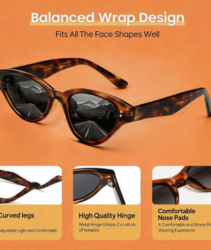 Leopard print UV400 polarized sunglasses white background - Bobotails