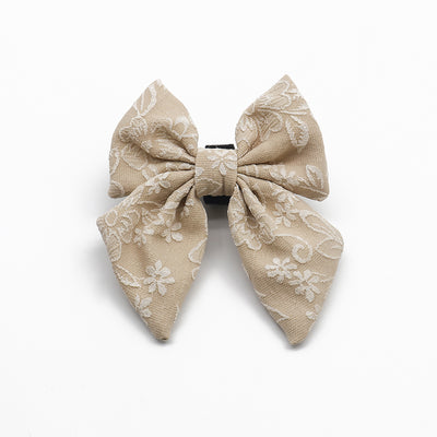 Morning Glory Biscuit Dog Bow Tie – Warm Floral Bow Tie for Special Occasions