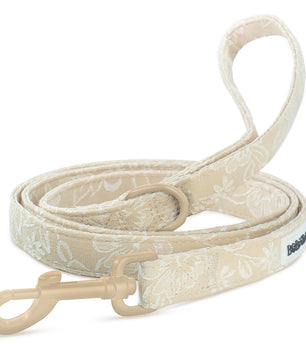morning glory biscuit dog leash matching the harness and owner accessories in a coordinated set