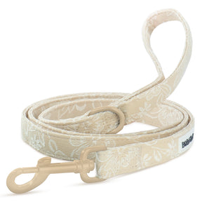 morning glory biscuit dog leash matching the harness and owner accessories in a coordinated set