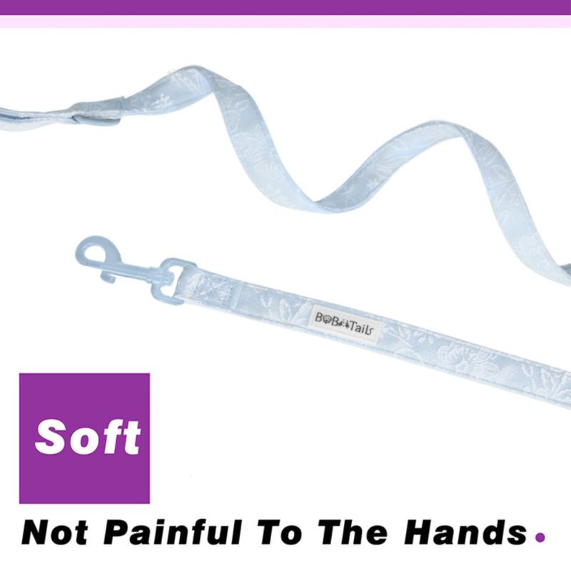 morning glory blue dog lead  designed to match the harness and owner accessories in a coordinated system