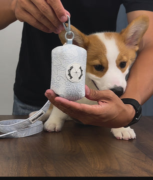 Bobotails Morning glory design in convenient and durable dpet waste bag dispenser with clip for easy attachment - fits standard rolls bags