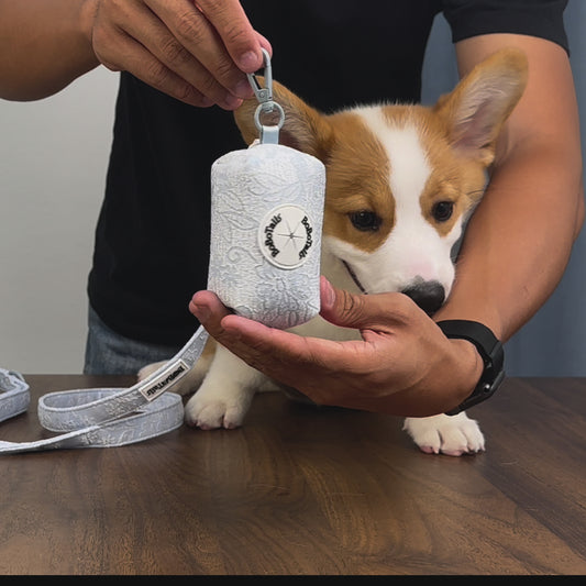 Bobotails Morning glory design in convenient and durable dpet waste bag dispenser with clip for easy attachment - fits standard rolls bags